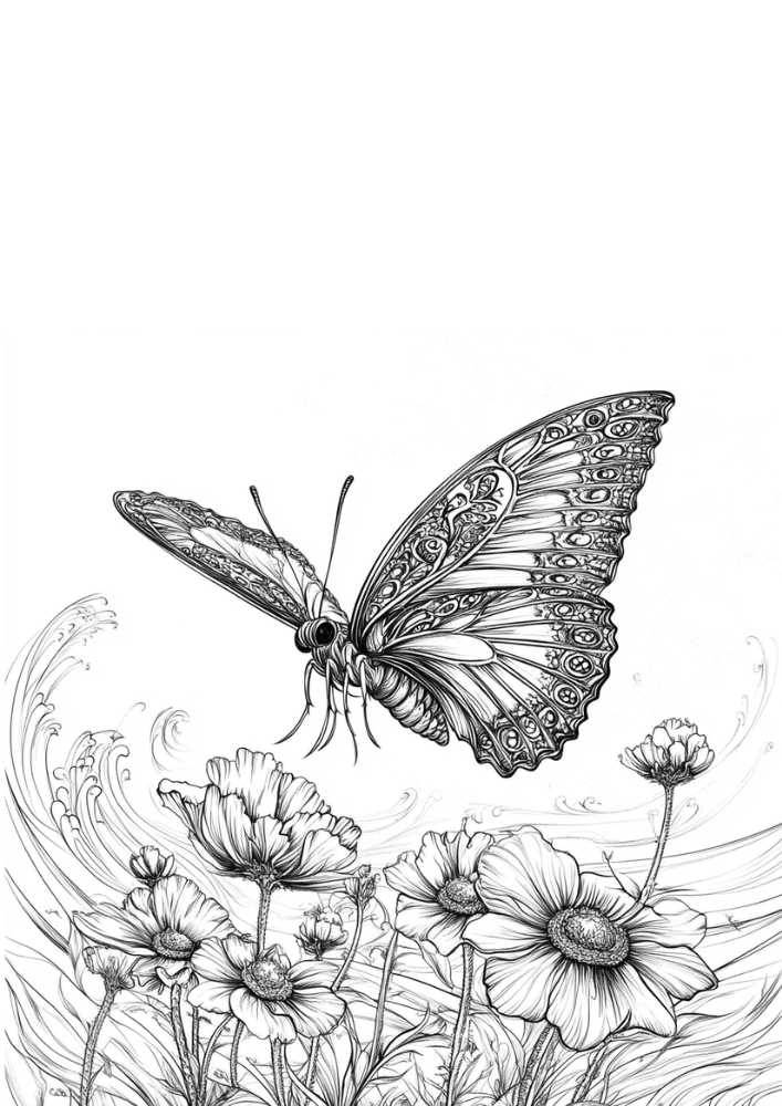 Fantasievoller Schmetterling im Sonnenlicht